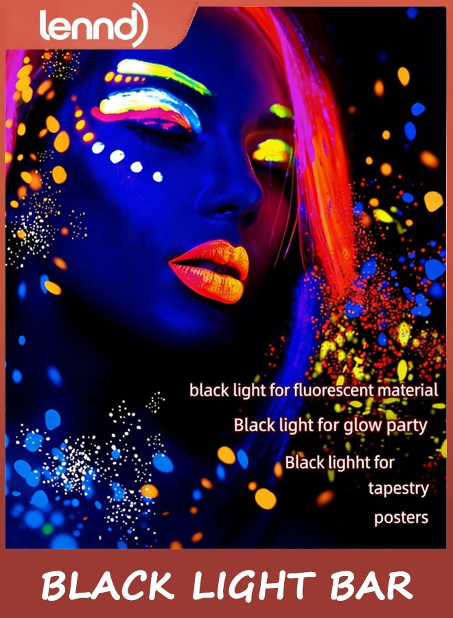 لينند شريط إضاءة أسود LED بقوة 10 واط، مناسب للإضاءة الفلورية، والمنسوجات، والملصقات، وطلاء الجسم، وحفلات الإضاءة بالأشعة فوق البنفسجية، مناسب للخزائن والعروض، مغناطيسي، عبوة من قطعتين - Image 4